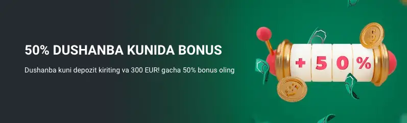 Betwinner UZ-da Casino Reload Bonusi 50% Bonus 300 Evrogacha
