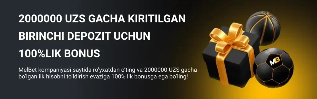 Melbetda sport tikish uchun 100% salom bonusi 2,000,000 so'mgacha