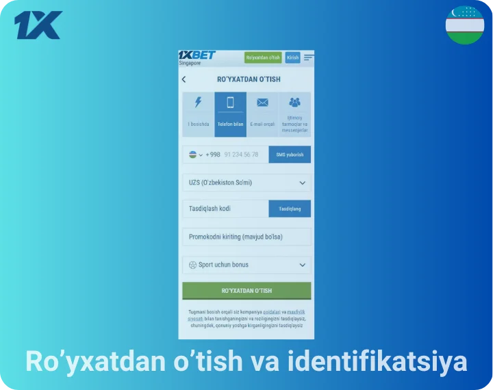 Ro’yxatdan o’tish va identifikatsiya