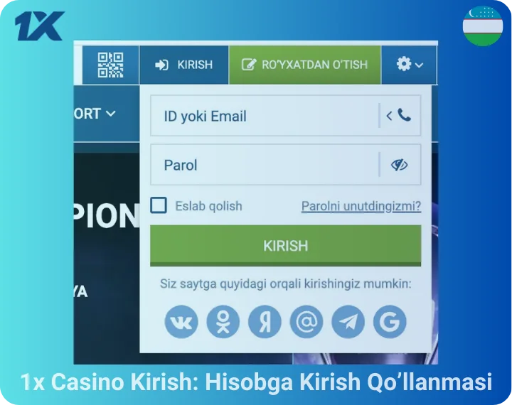 1x Casino Kirish: Hisobga Kirish Qo'llanmasi