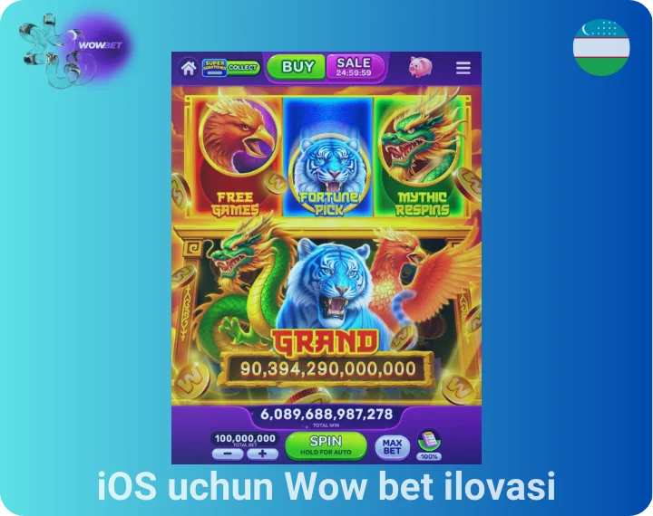 iOS uchun Wow bet ilovasi