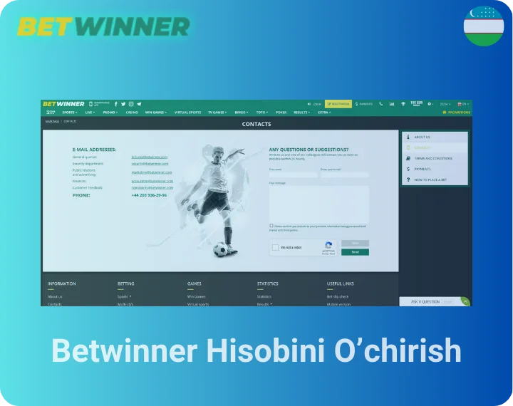 Betwinner Hisobini O’chirish