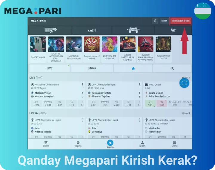 Qanday Megapari Kirish Kerak?