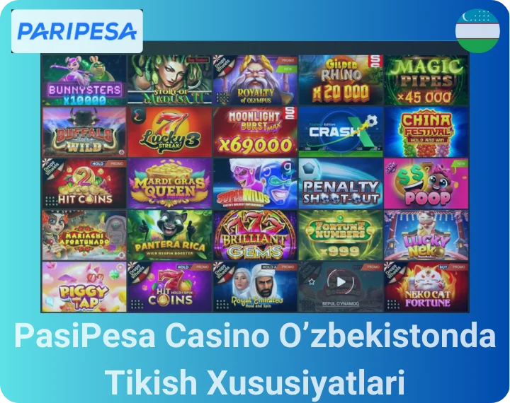 PasiPesa Casino O’zbekistonda Tikish Xususiyatlari