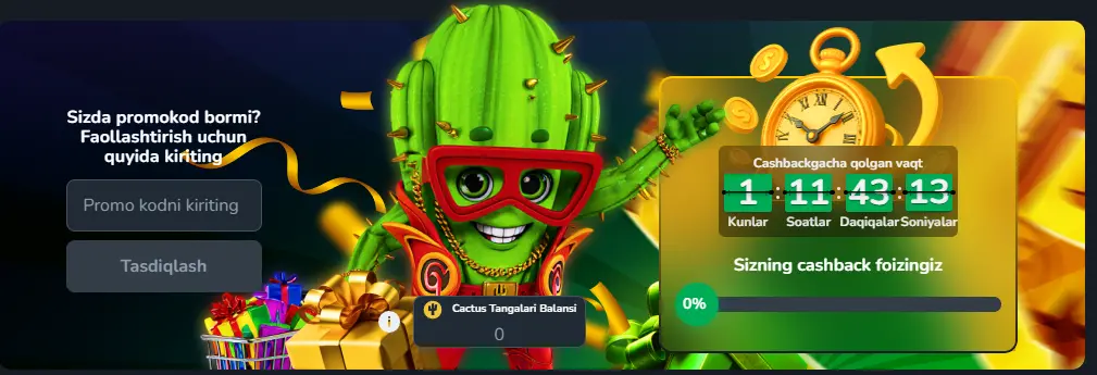 Cactus Online Casino Uzbekistan Promotion