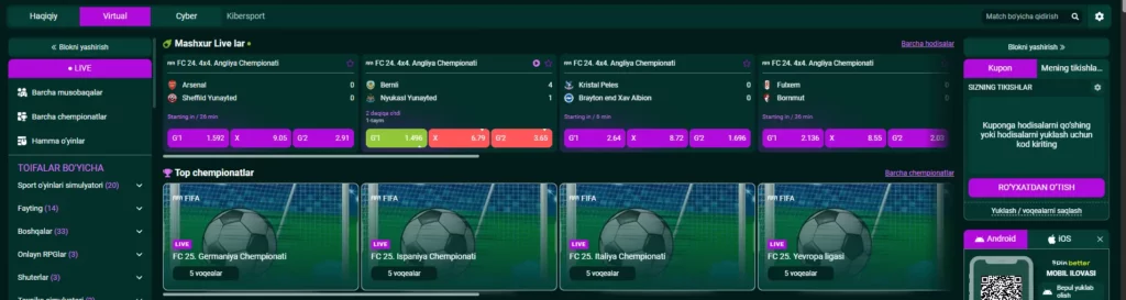 SpinBetter Live Sport Casino Uzbekistan