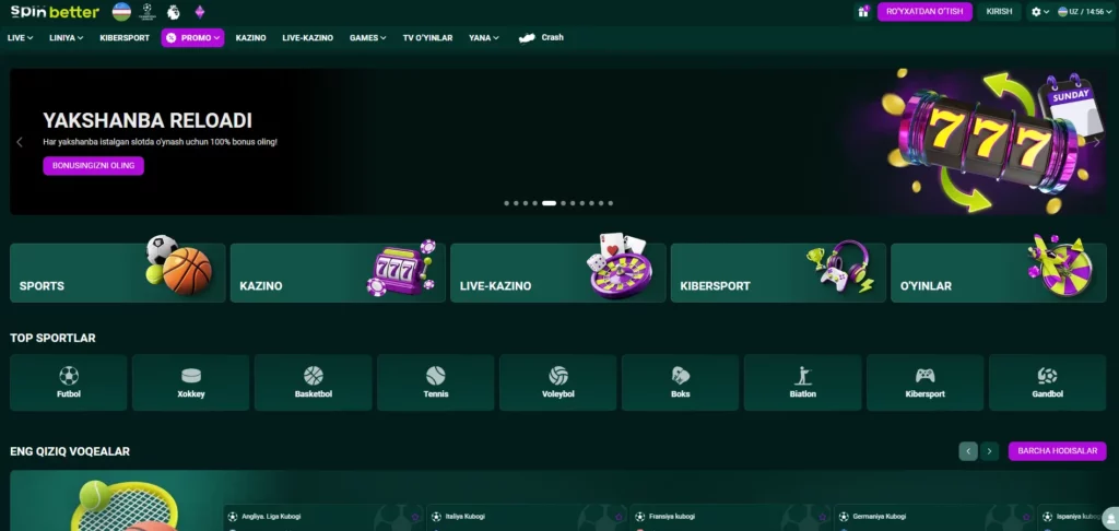 SpinBetter Online Casino Uzbekistan
