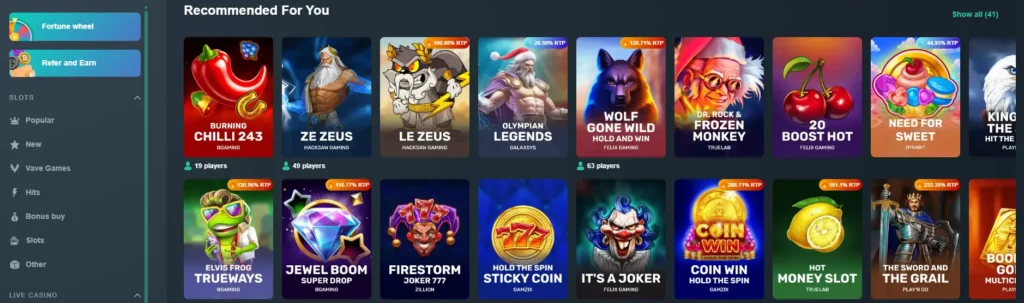 Vave Online Casino Uzbekistan Slot Game