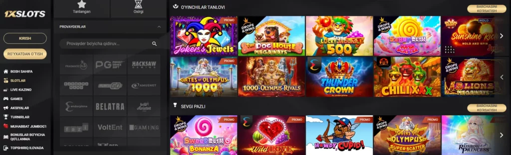 1xSlots Kasino O'yinchilar Tanlovi