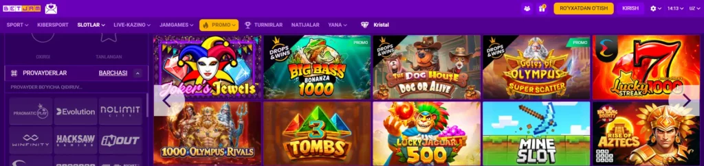 BetJam Casino Uzbekistan Slotar