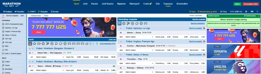 Marathonbet Casino Uzbekistan Sport
