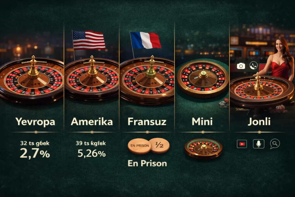 Onlayn ruletka turlari taqqoslanishi